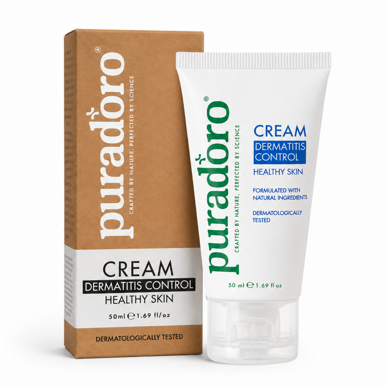 dermatitis cream puradoro Krem na Zapalenie Skóry & Zdrowa Skóra – Łagodzi swędzenie, zaczerwienienie i łuszczenie 50ml - Afbeelding 1